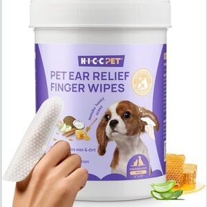 HICC PET Ear Relief Finger Wipes Manuka Honey Scent